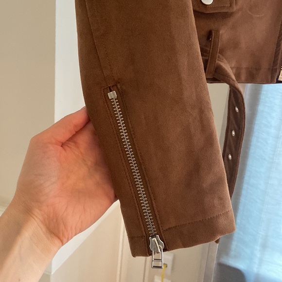 Aritzia Tallula Faux Suede Motorcycle Jacket Size XS - Picture 2 of 9